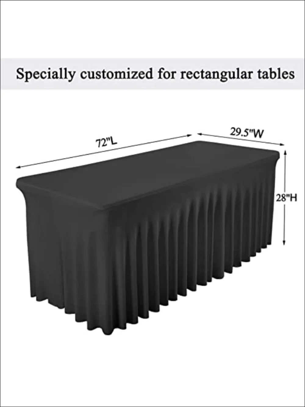 Spandex Table Skirt 6ft One-Piece Wrinkle-Resistant Tablecloth